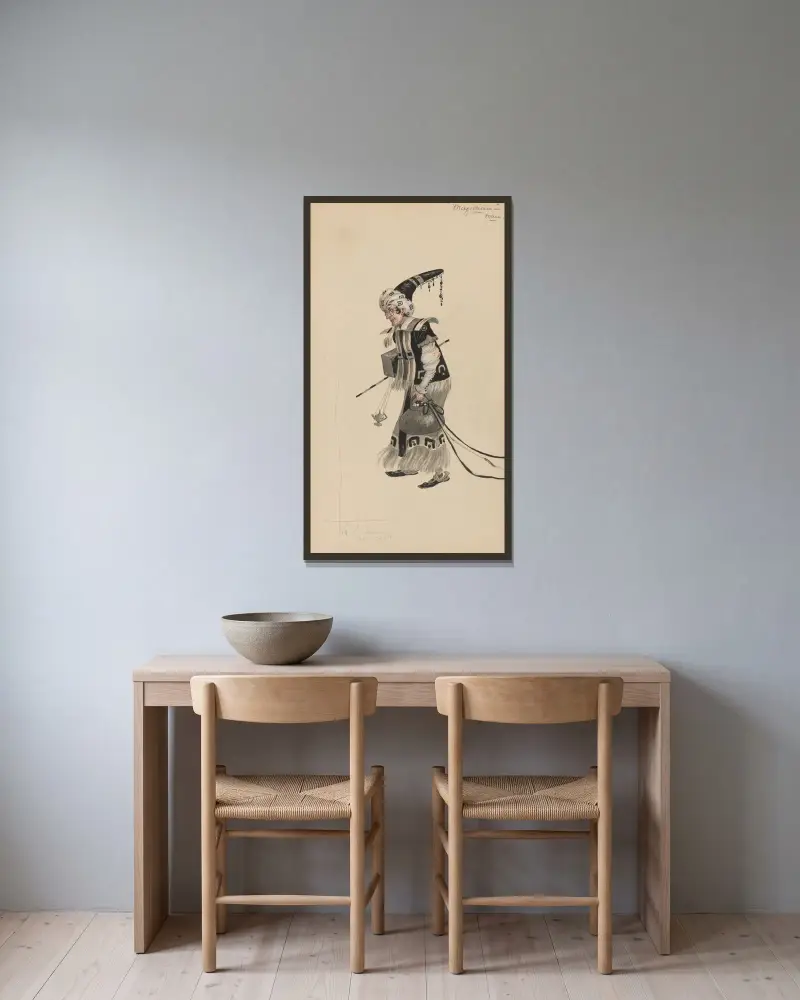 Magician-Man von Will R. Barnes gerahmt an einer Wand