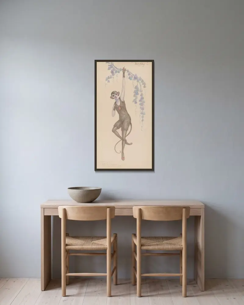Monkey von Will R. Barnes gerahmt an einer Wand