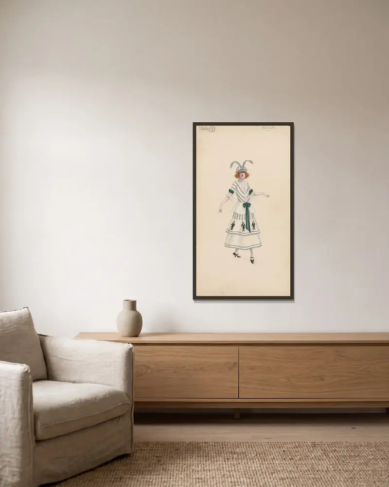 Nevada-Sketch av Will R. Barnes inramad på en vägg
