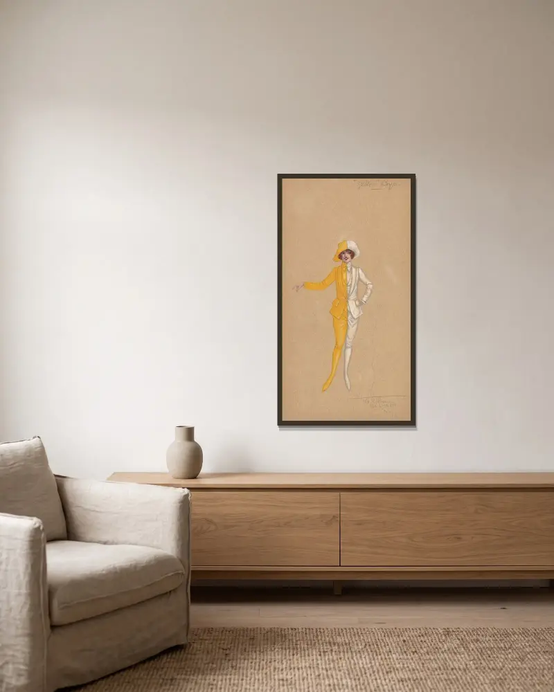 Gelbe Jungen von Will R. Barnes gerahmt an einer Wand