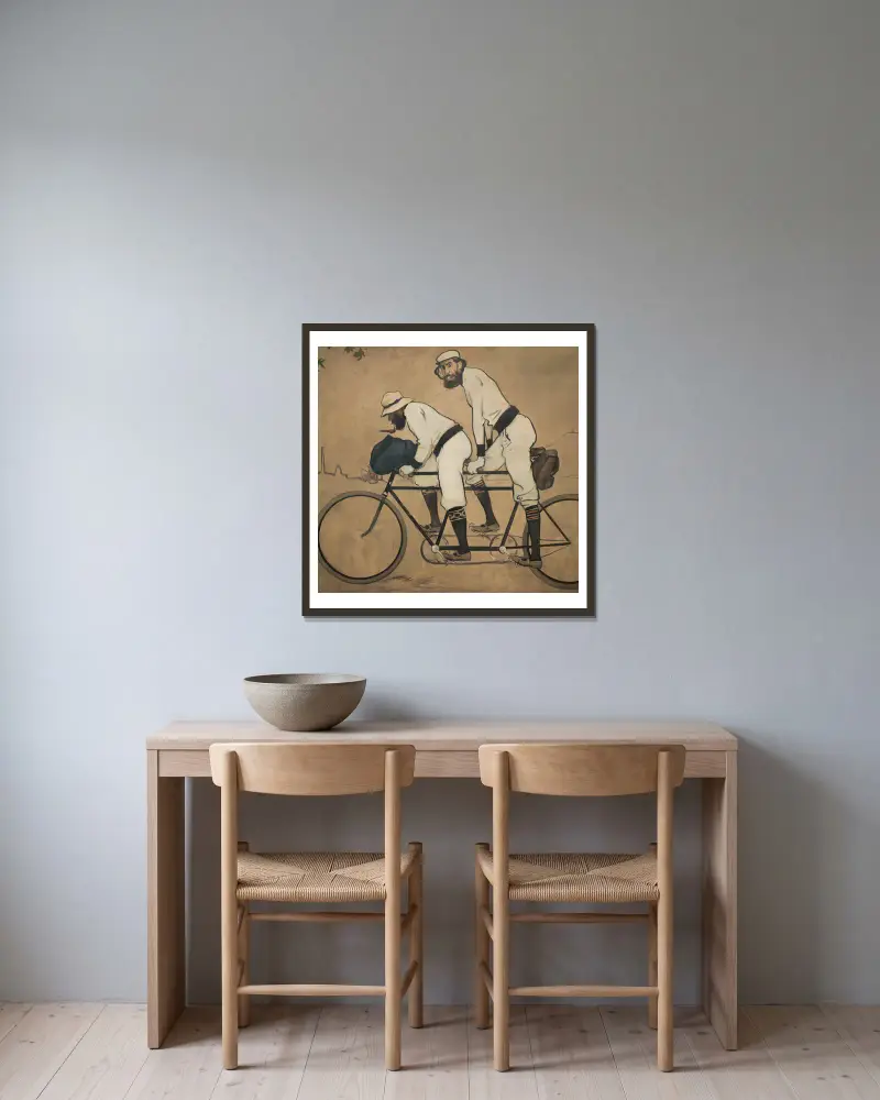Ramon Casas And Pere Romeu On A Tandem av Ramón Casas inramad på en vägg