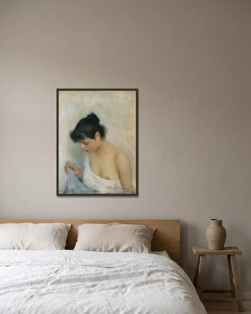 Study av Ramón Casas inramad på en vägg