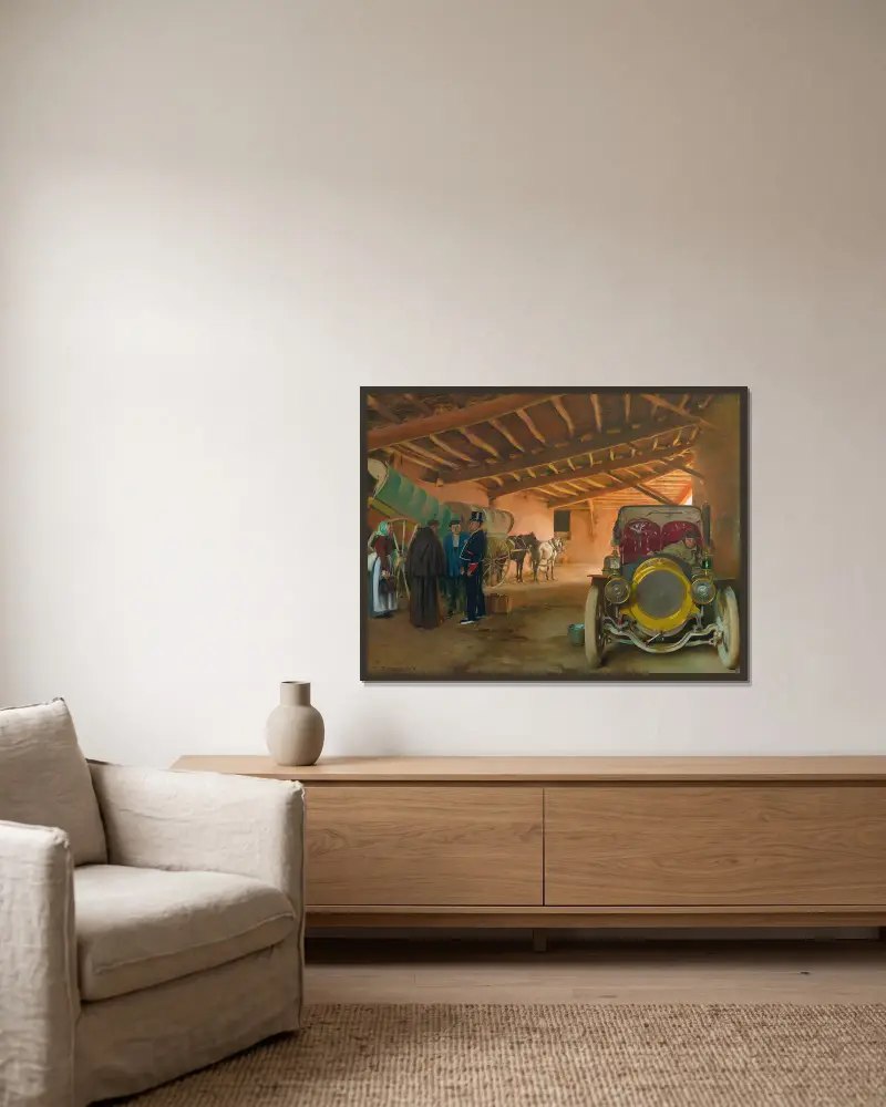 Das Trainingshaus von Ramón Casas gerahmt an einer Wand