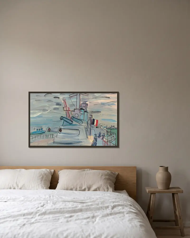 Om bord på flottan av Raoul Dufy inramad på en vägg