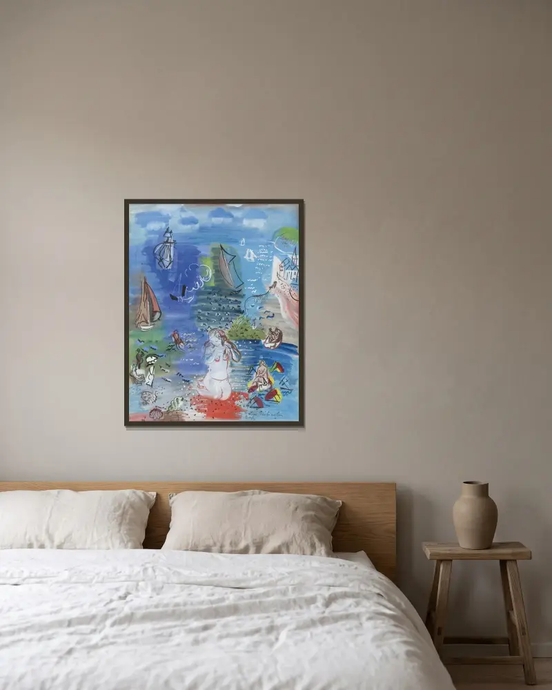 Amphitrite av Raoul Dufy inramad på en vägg