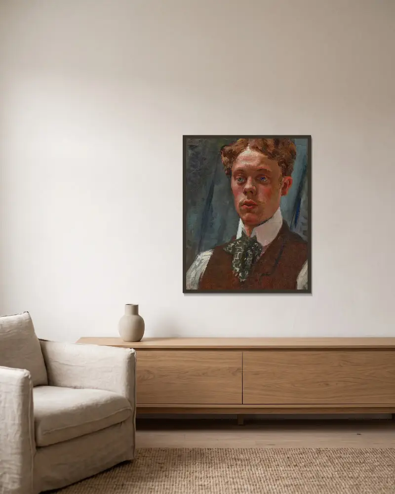 Självporträtt av Raoul Dufy inramad på en vägg