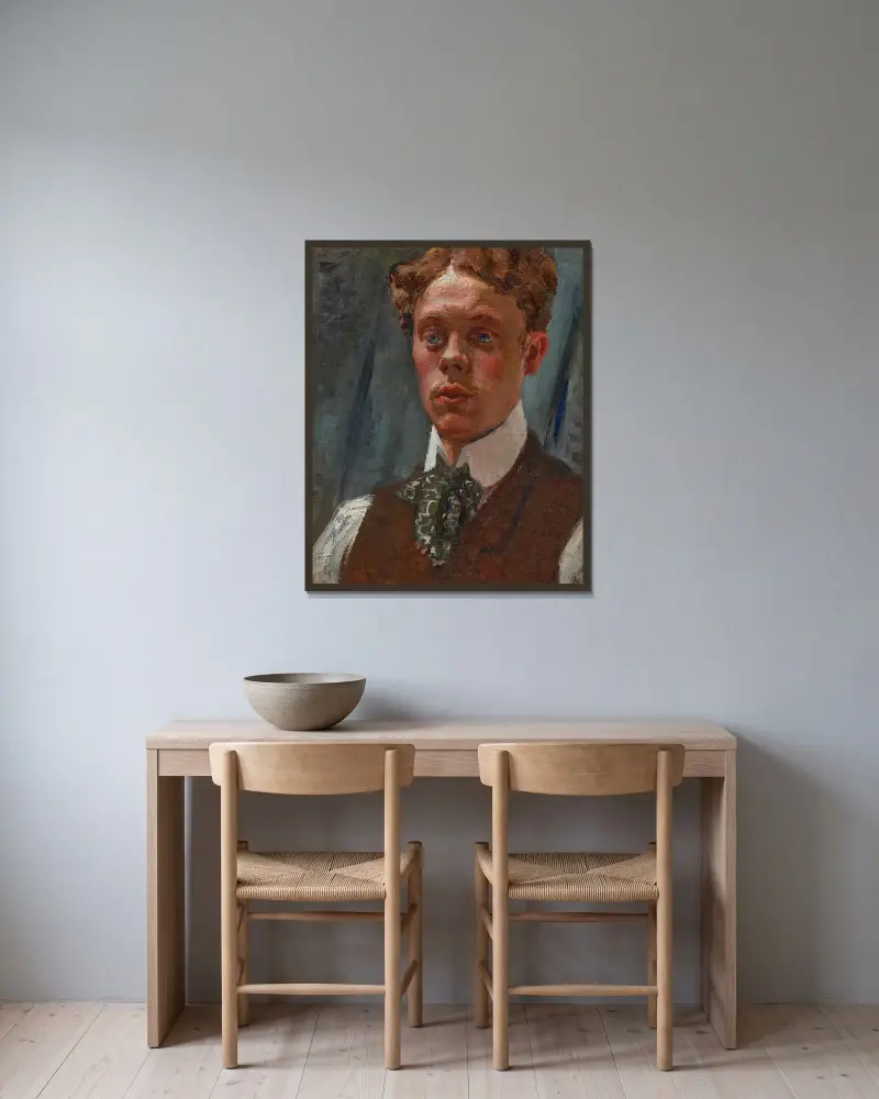 Självporträtt av Raoul Dufy inramad på en vägg
