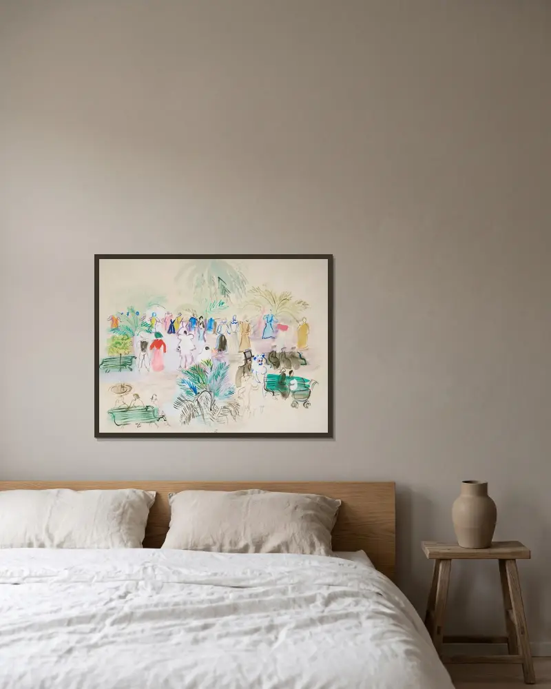 Maskeradbal i Perpignan av Raoul Dufy inramad på en vägg