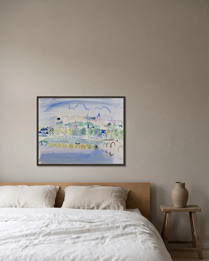 Chinon (Quinone) av Raoul Dufy inramad på en vägg