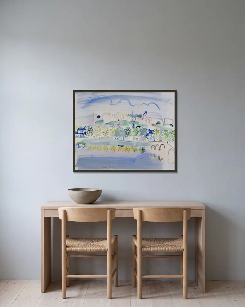 Chinon (Quinone) av Raoul Dufy inramad på en vägg