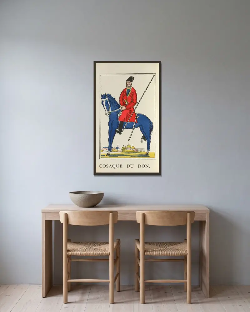 Cosaque du Don av Raoul Dufy inramad på en vägg