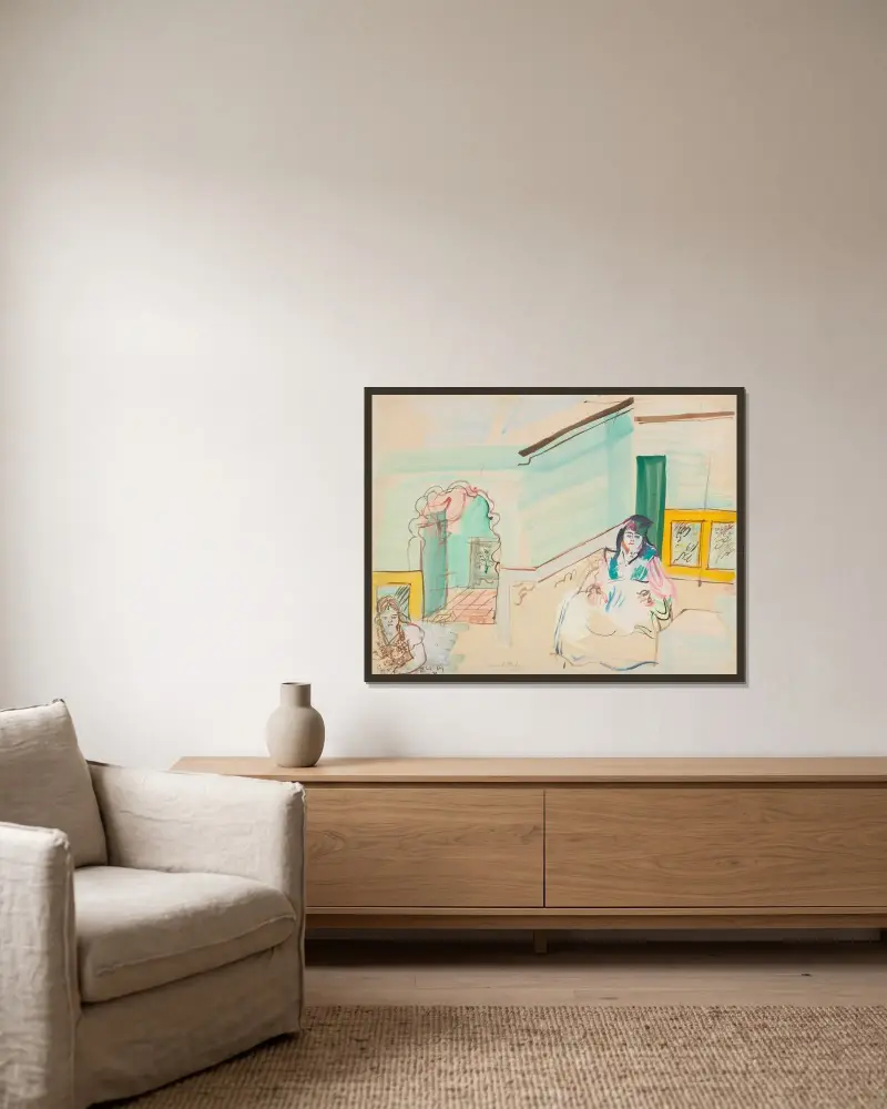I ett marockanskt hem av Raoul Dufy inramad på en vägg