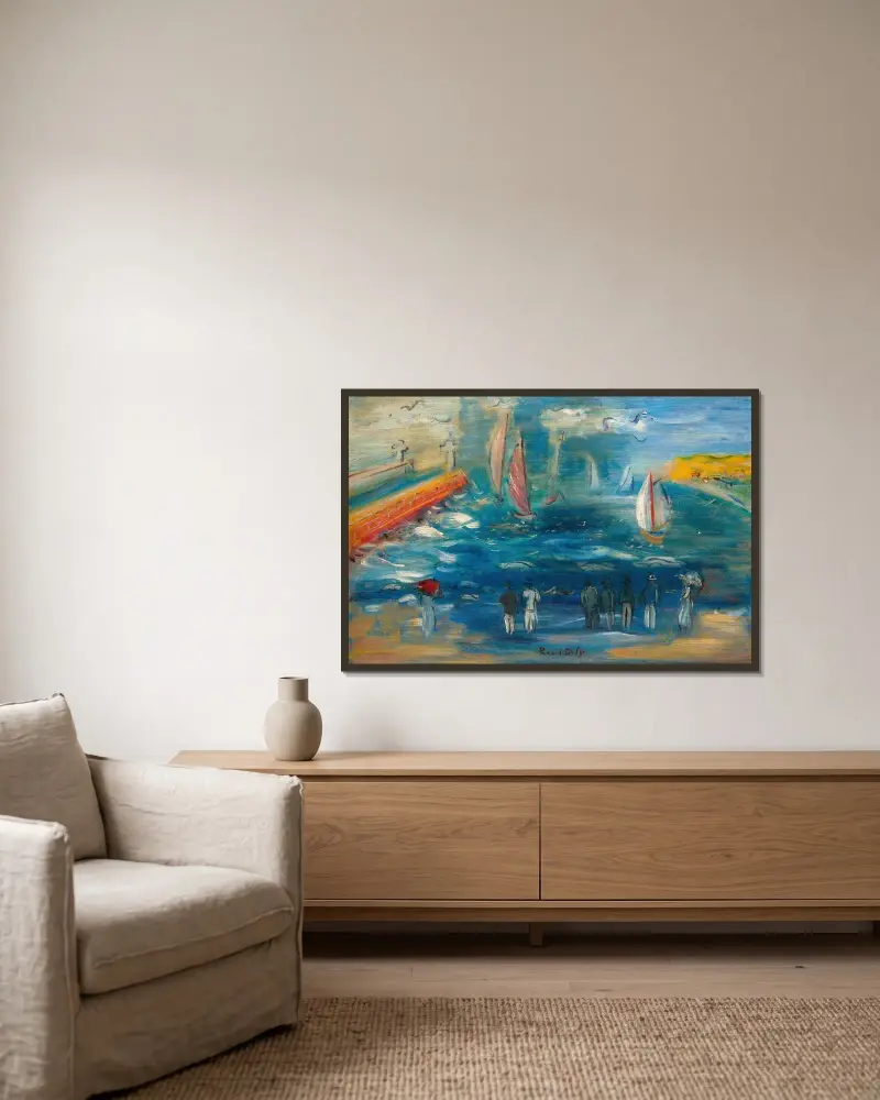 Départ des régates av Raoul Dufy inramad på en vägg