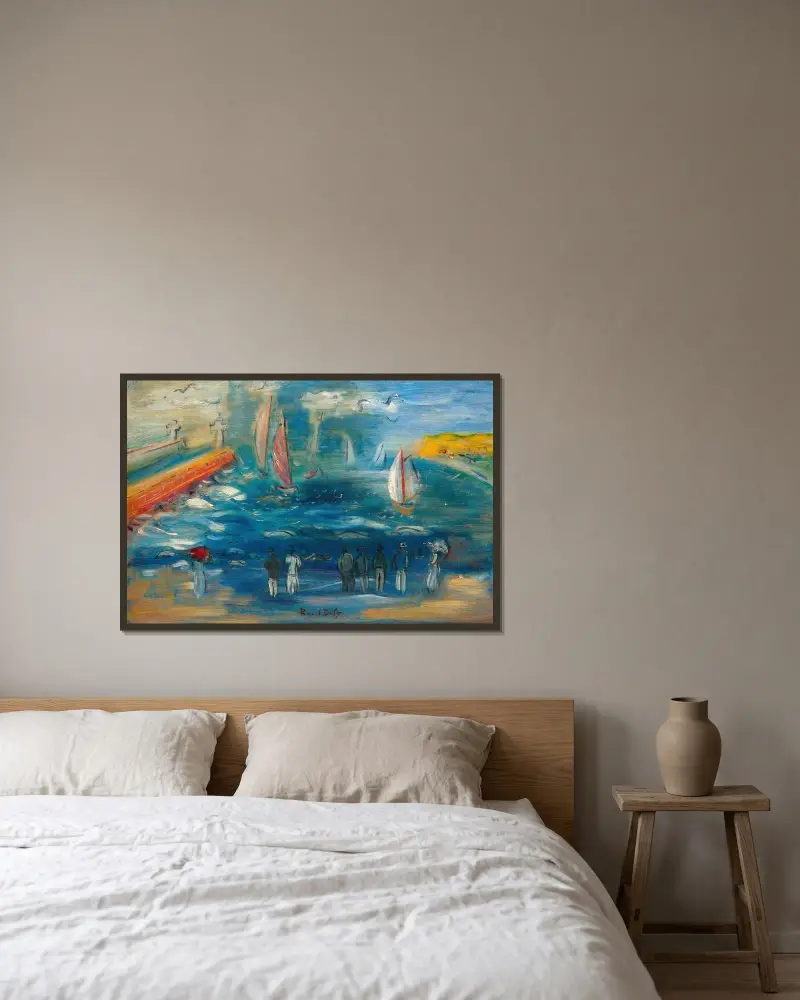 Départ des régates av Raoul Dufy inramad på en vägg