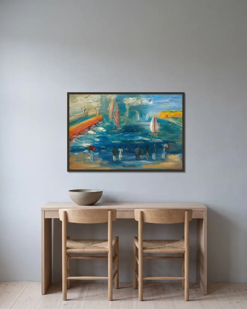 Départ des régates av Raoul Dufy inramad på en vägg