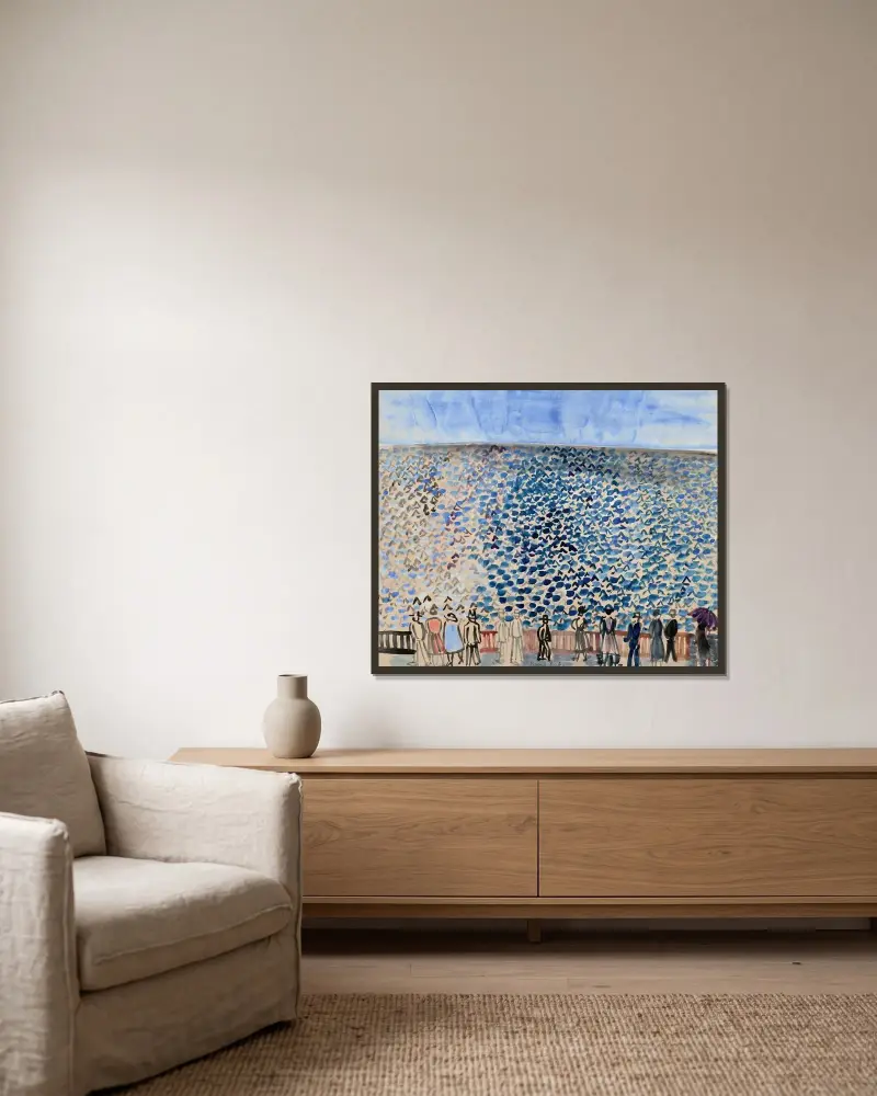 Framför havet av Raoul Dufy inramad på en vägg