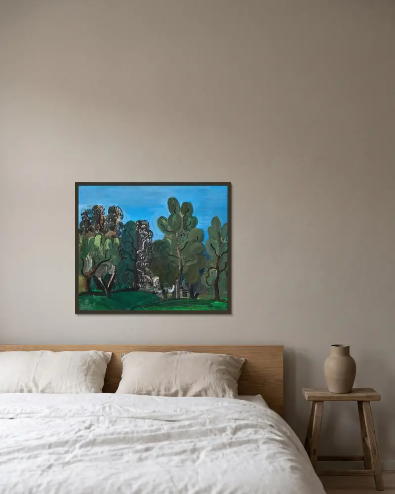 Eze av Raoul Dufy inramad på en vägg