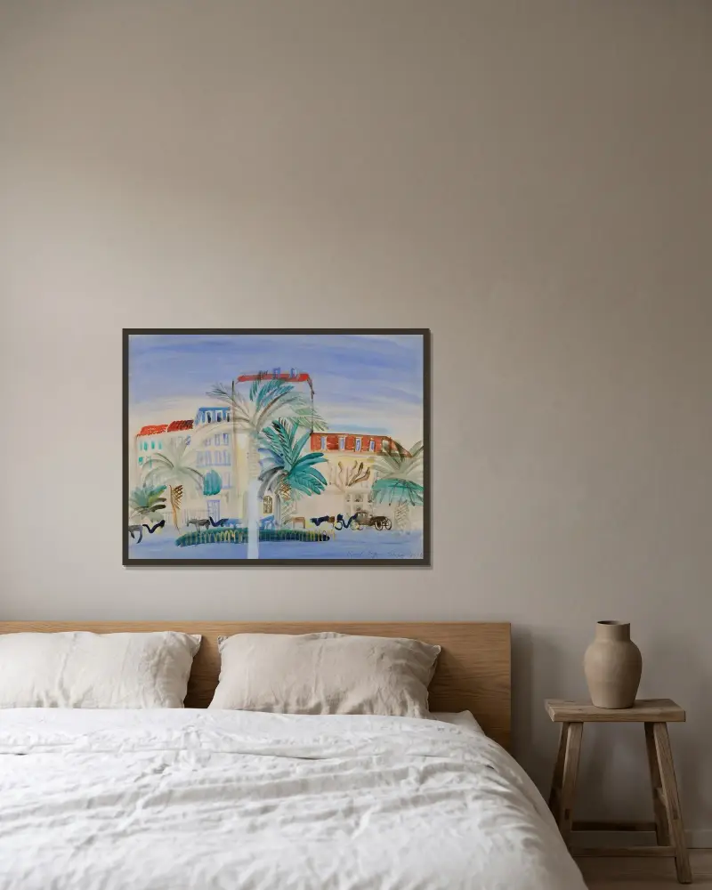 Hôtel à Cannes av Raoul Dufy inramad på en vägg