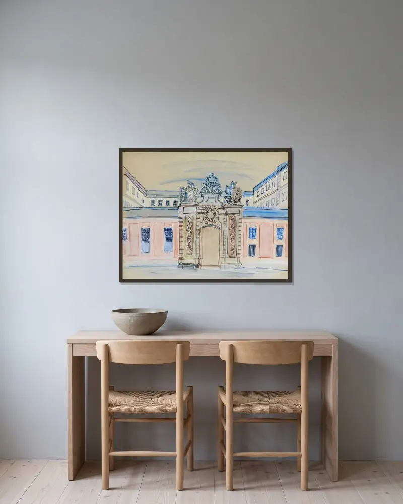 Hôtel Berthier Versailles av Raoul Dufy inramad på en vägg