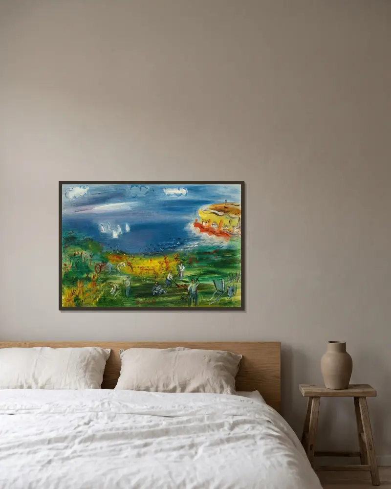 Viken vid Sainte-Adresse av Raoul Dufy inramad på en vägg