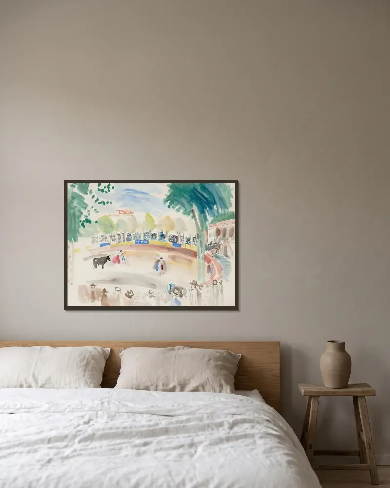 La corrida av Raoul Dufy inramad på en vägg