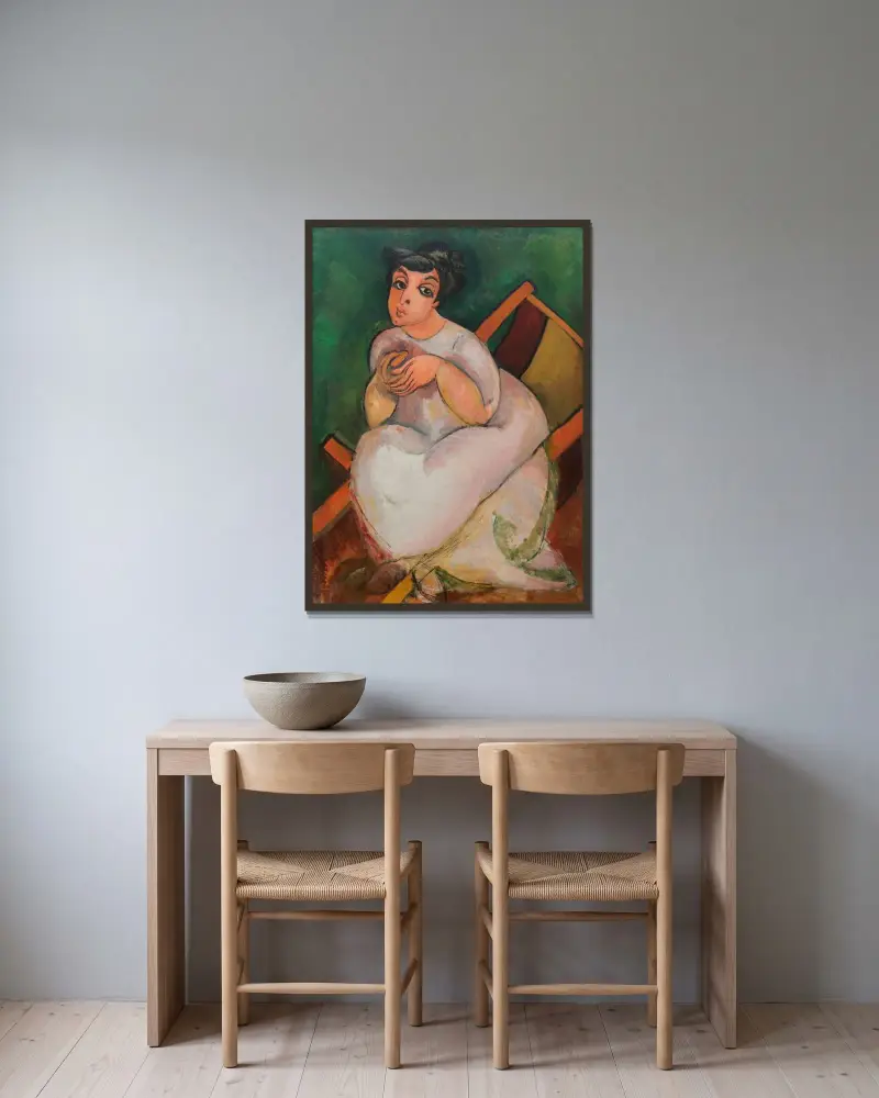 Damen i rosa av Raoul Dufy inramad på en vägg