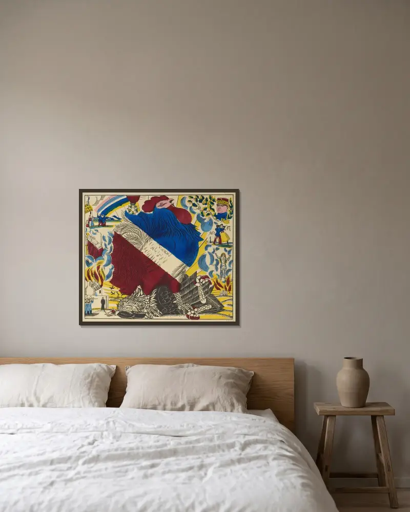 Slutet på det stora kriget av Raoul Dufy inramad på en vägg