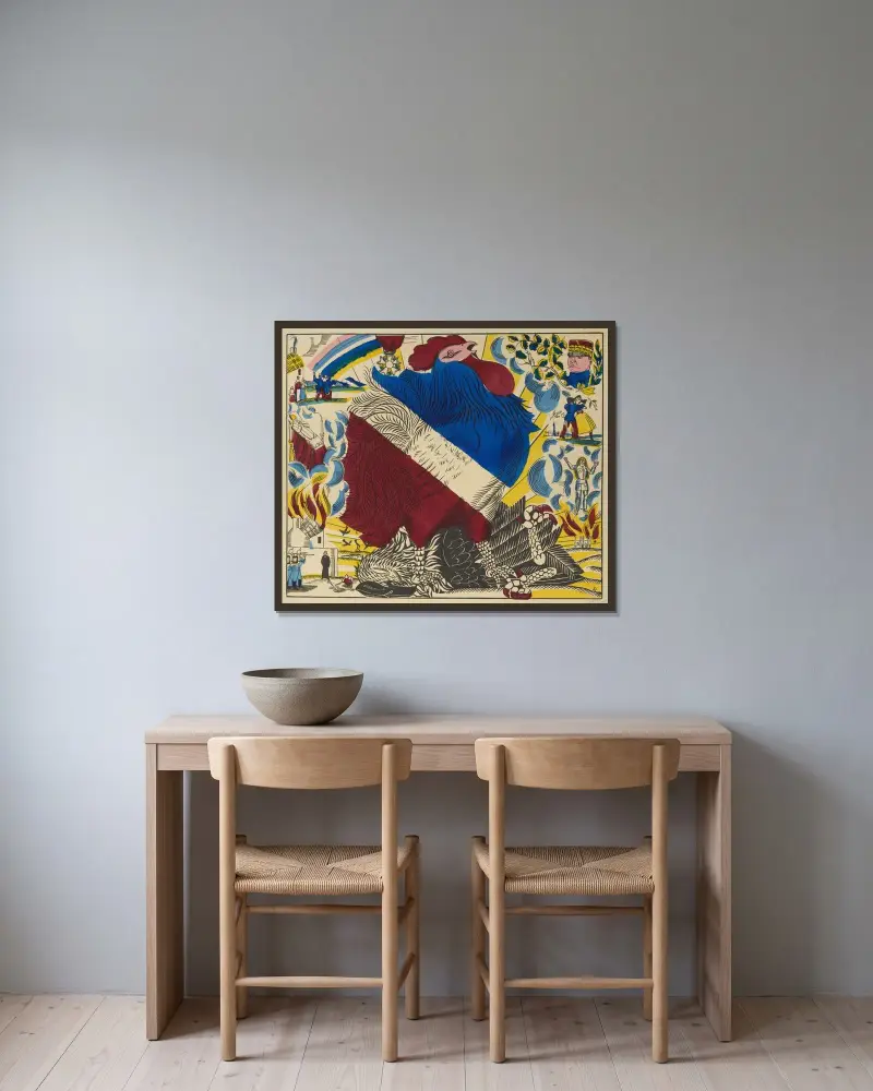 Slutet på det stora kriget av Raoul Dufy inramad på en vägg