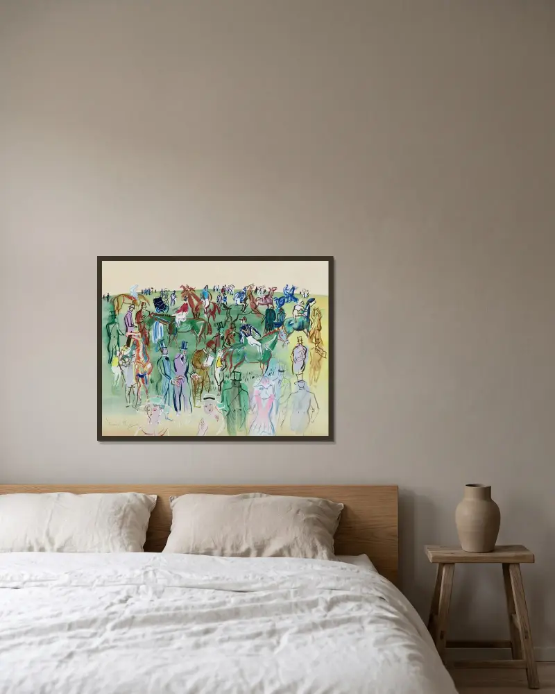 La Pelouse av Raoul Dufy inramad på en vägg