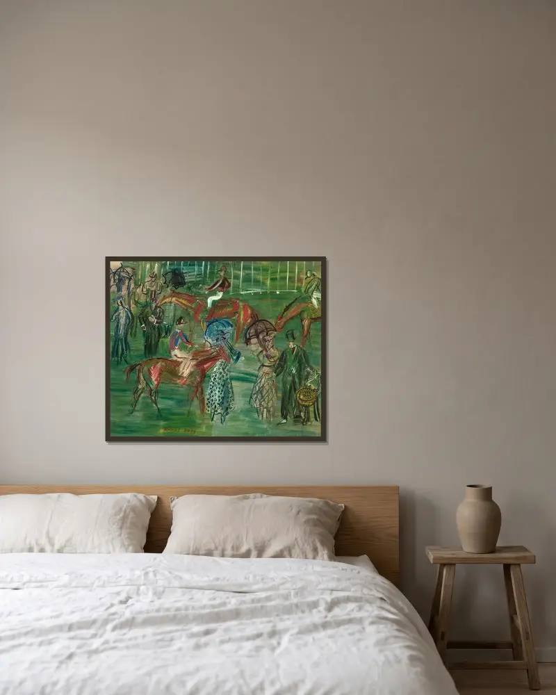 La pelouse av Raoul Dufy inramad på en vägg