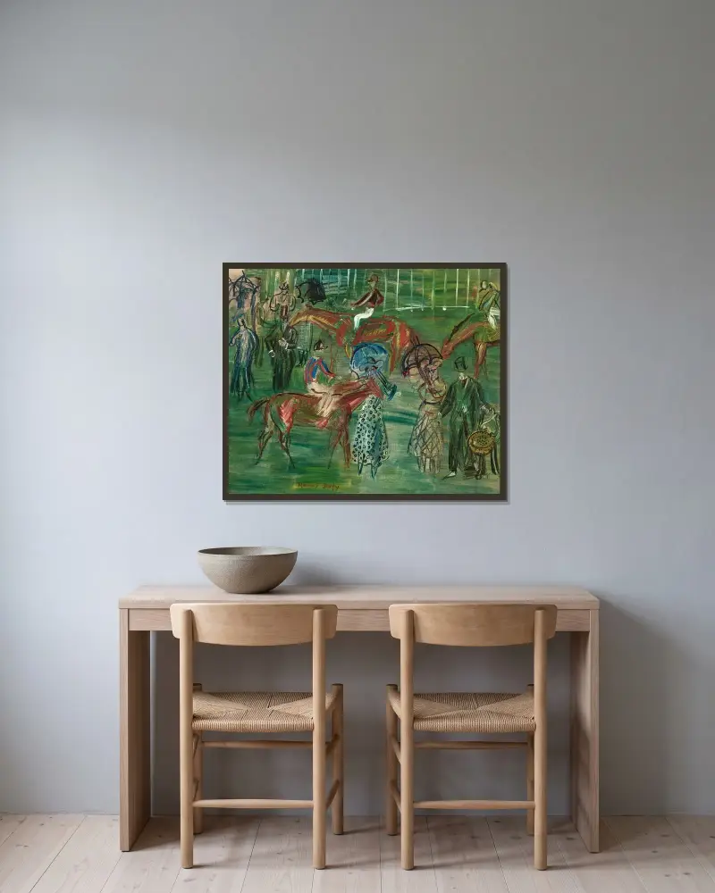 La pelouse av Raoul Dufy inramad på en vägg