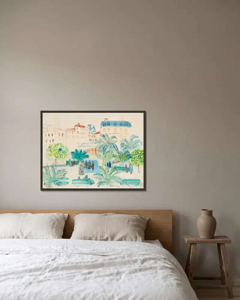 La place Arago av Raoul Dufy inramad på en vägg