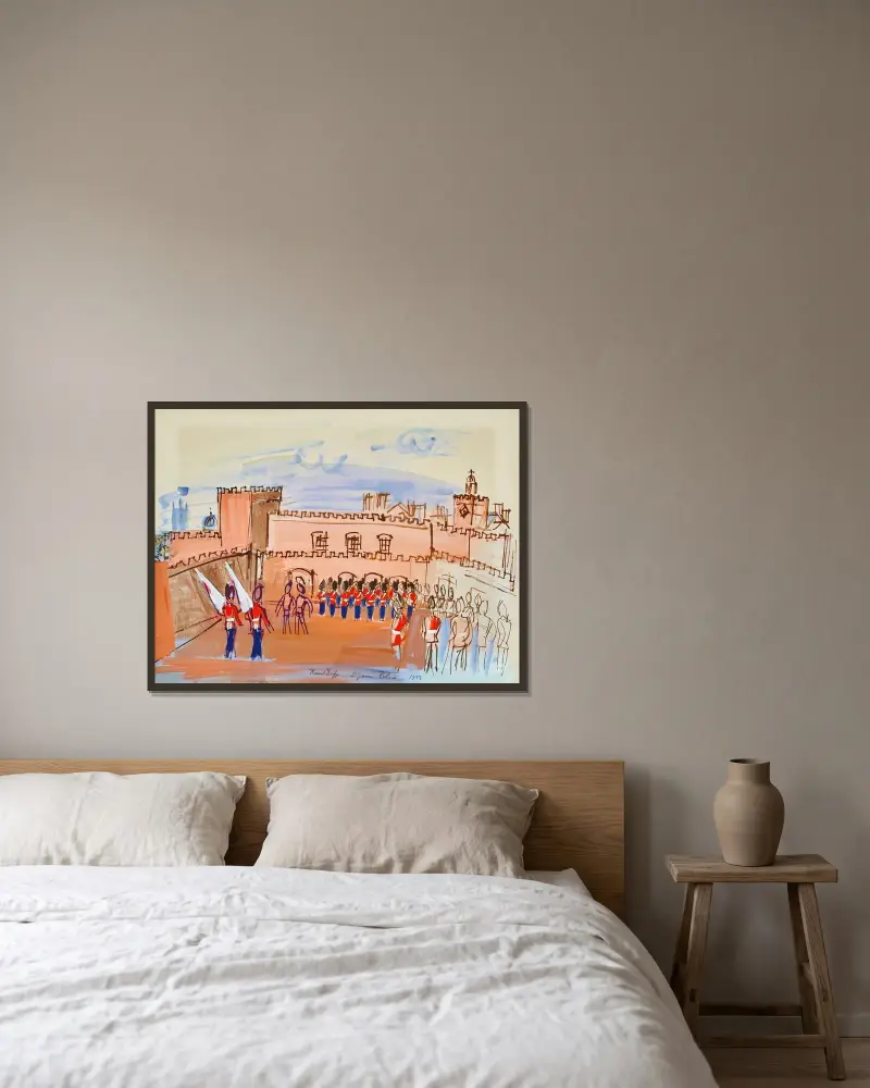 Vaktavlösningen av Raoul Dufy inramad på en vägg