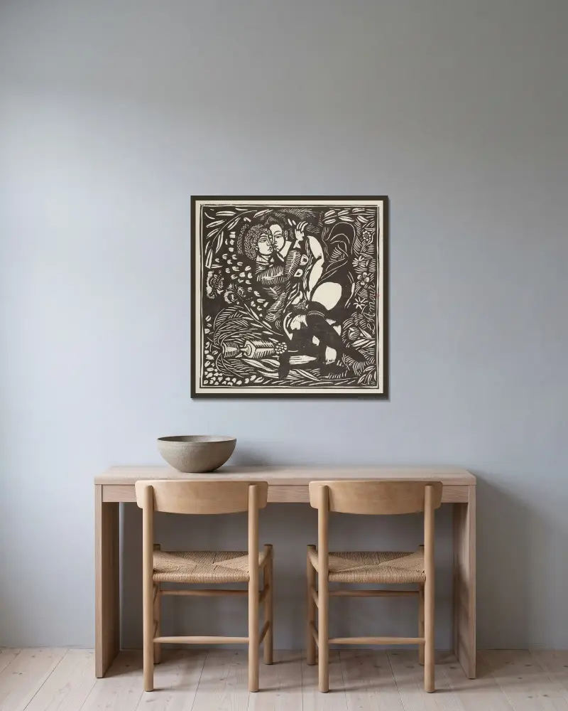 Kärleken av Raoul Dufy inramad på en vägg