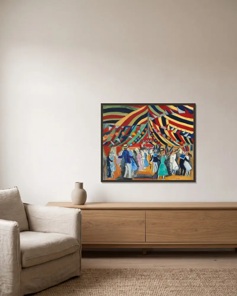 Balen av Raoul Dufy inramad på en vägg