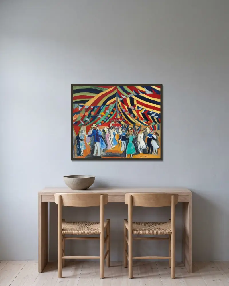 Balen av Raoul Dufy inramad på en vägg