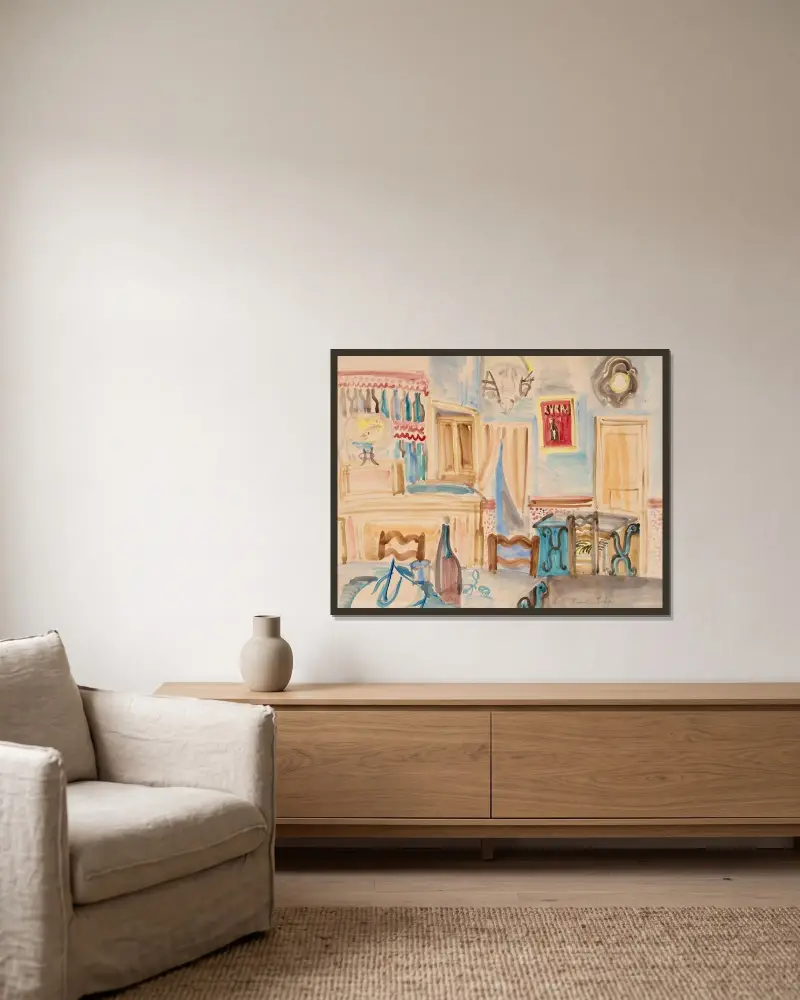 Bistron av Raoul Dufy inramad på en vägg