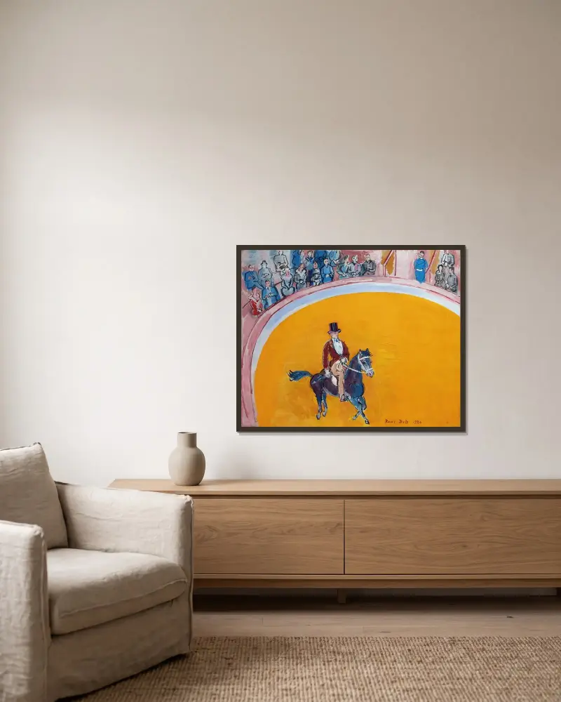 Cirkusen av Raoul Dufy inramad på en vägg