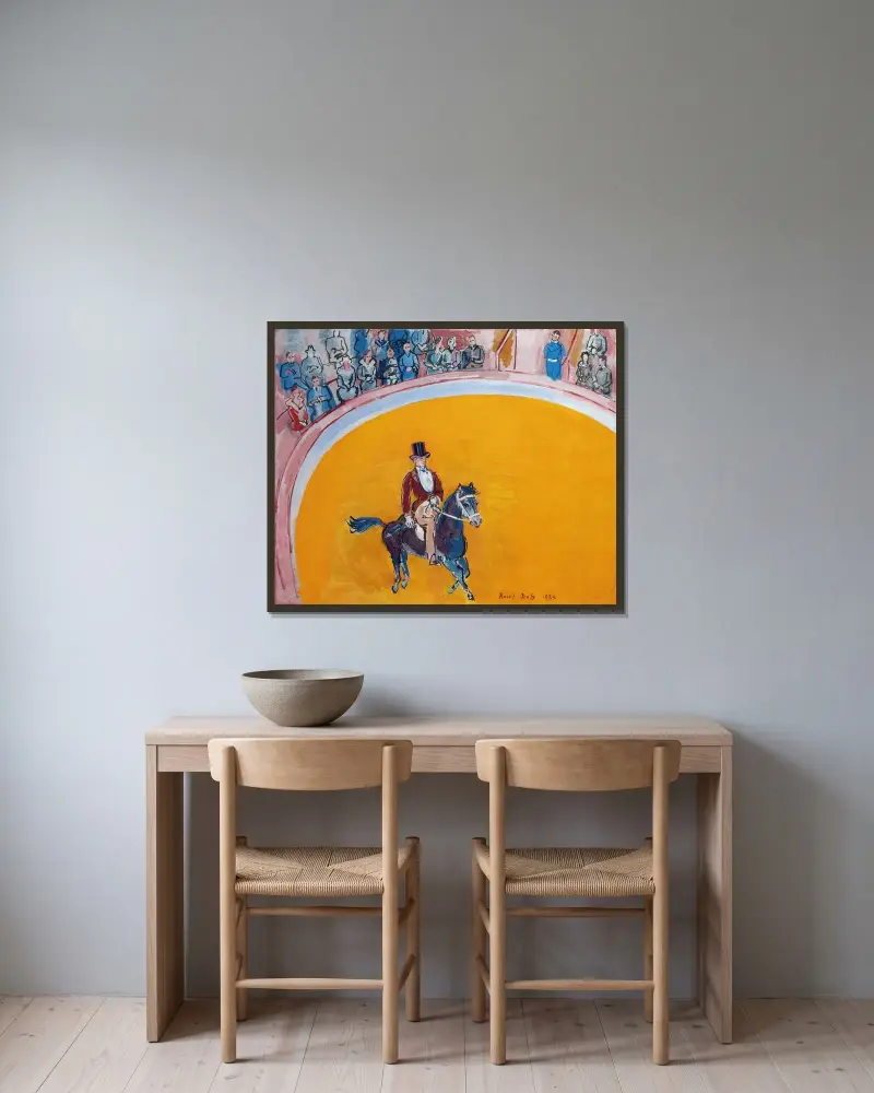 Cirkusen av Raoul Dufy inramad på en vägg