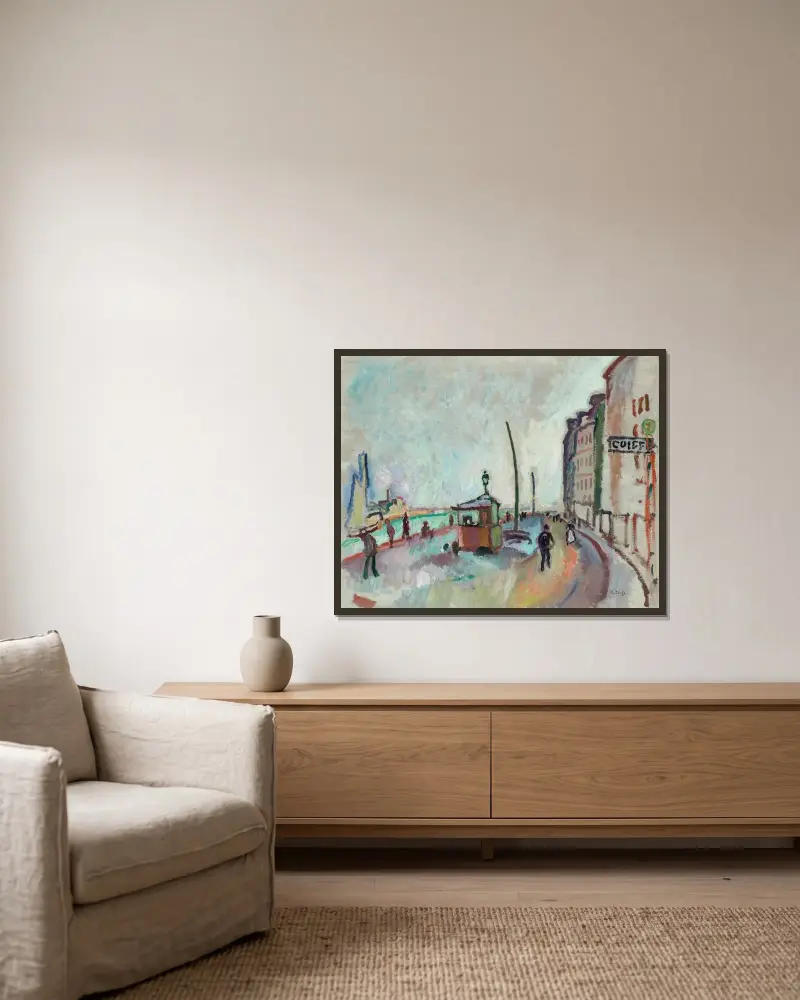Le Havre av Raoul Dufy inramad på en vägg