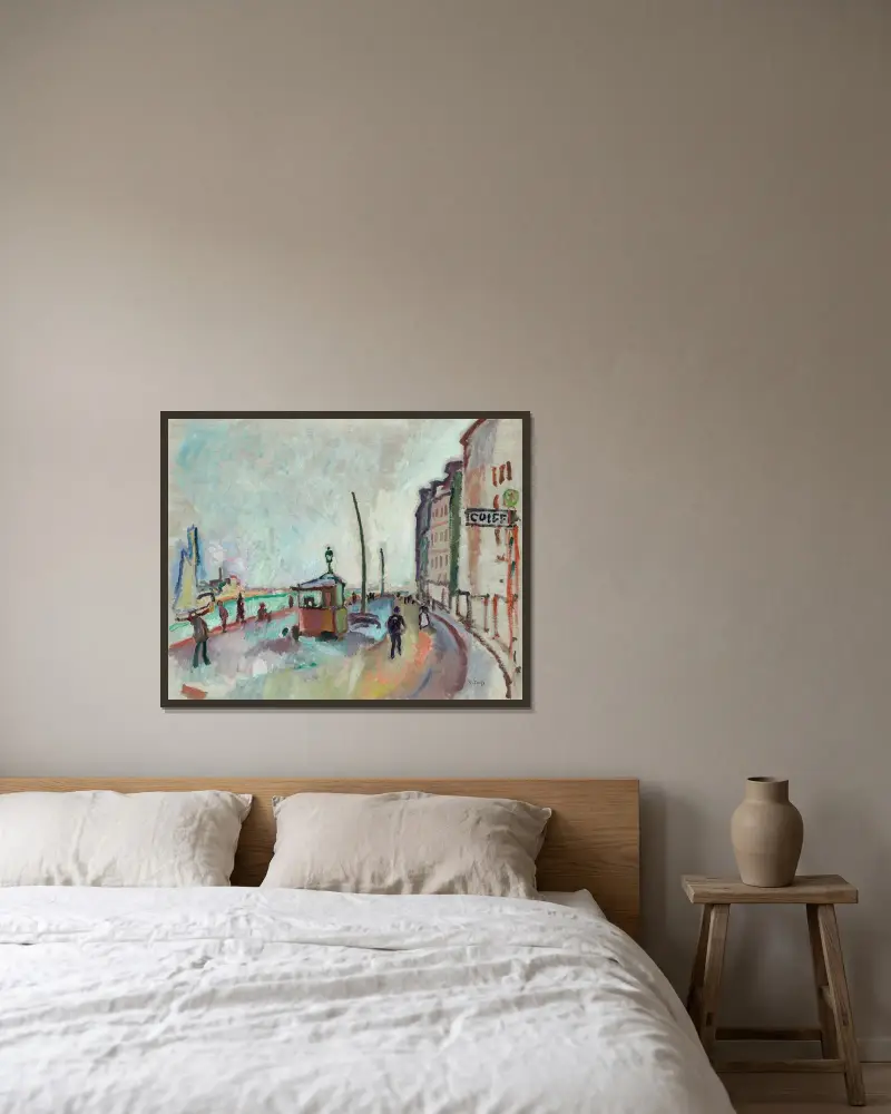 Le Havre av Raoul Dufy inramad på en vägg
