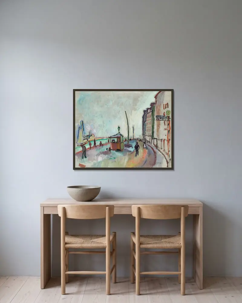 Le Havre av Raoul Dufy inramad på en vägg