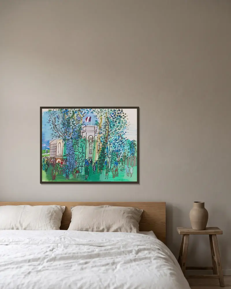 Vägningen i Deauville av Raoul Dufy inramad på en vägg