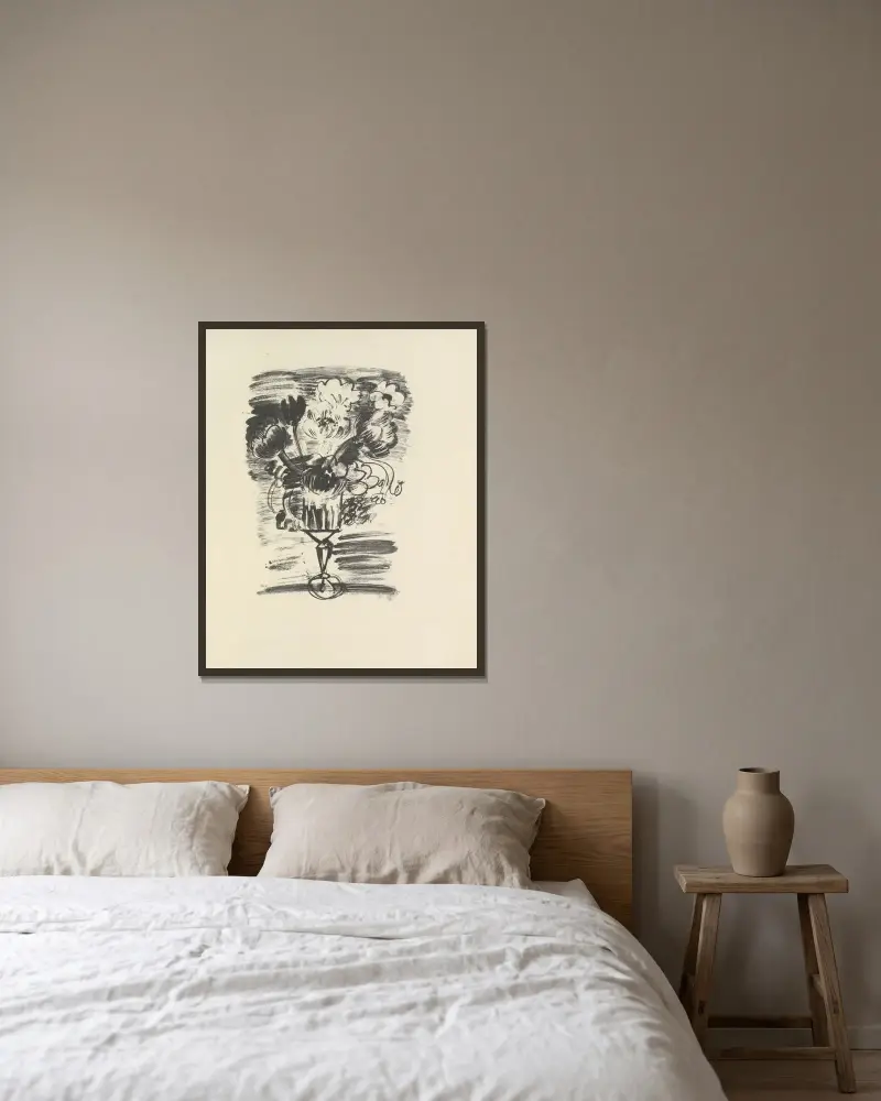Den mördade poeten pl. 15 av Raoul Dufy inramad på en vägg