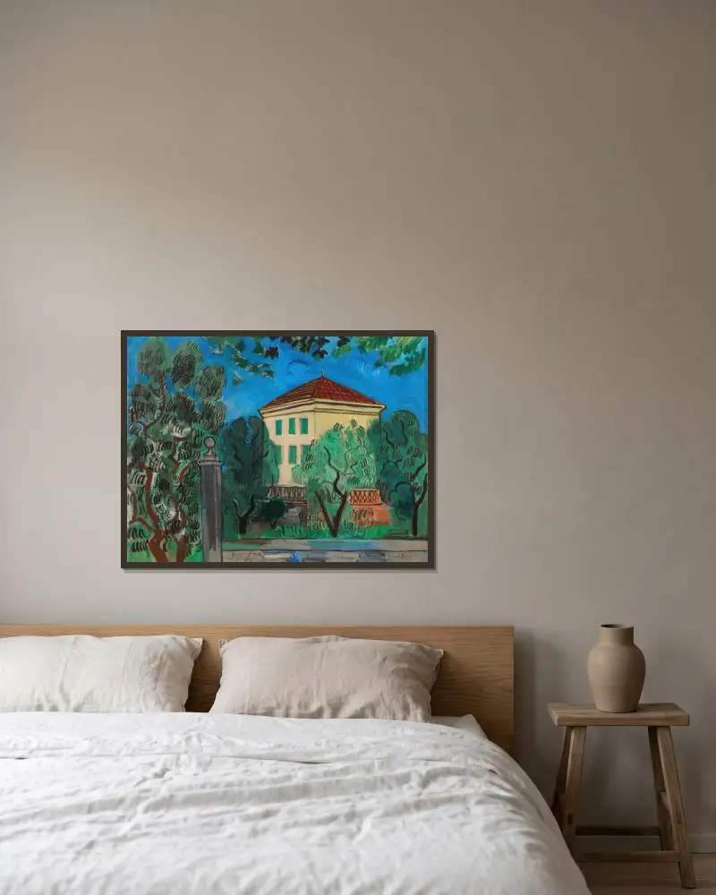 L’entrée du jardin av Raoul Dufy inramad på en vägg