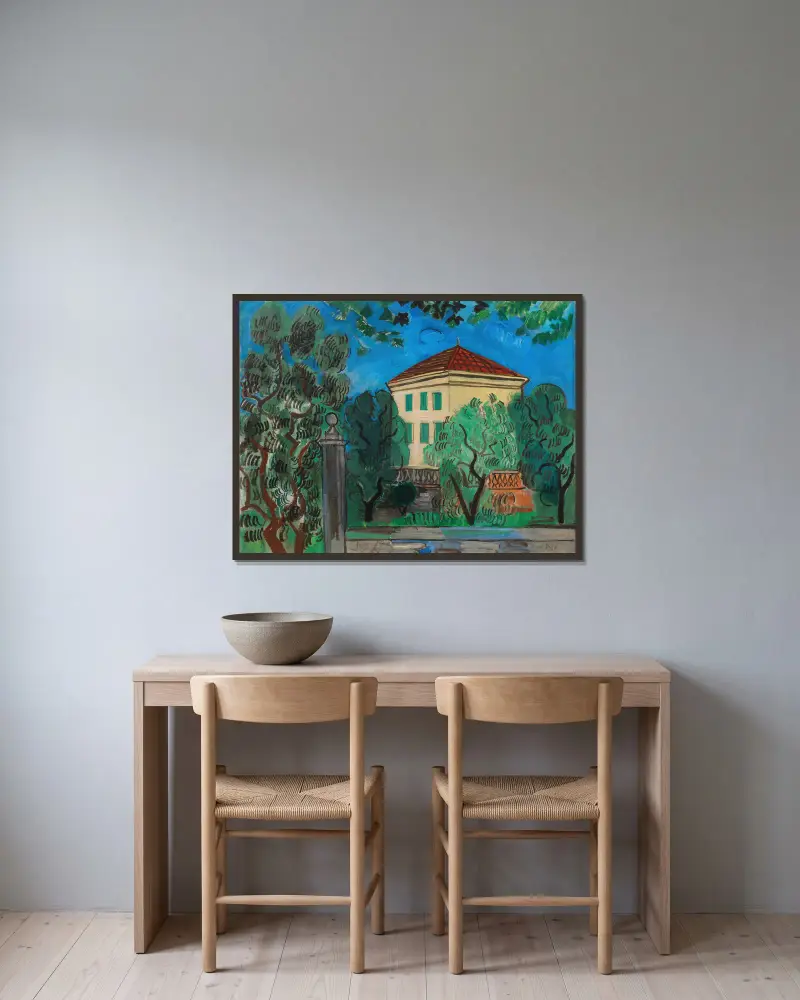 L’entrée du jardin av Raoul Dufy inramad på en vägg