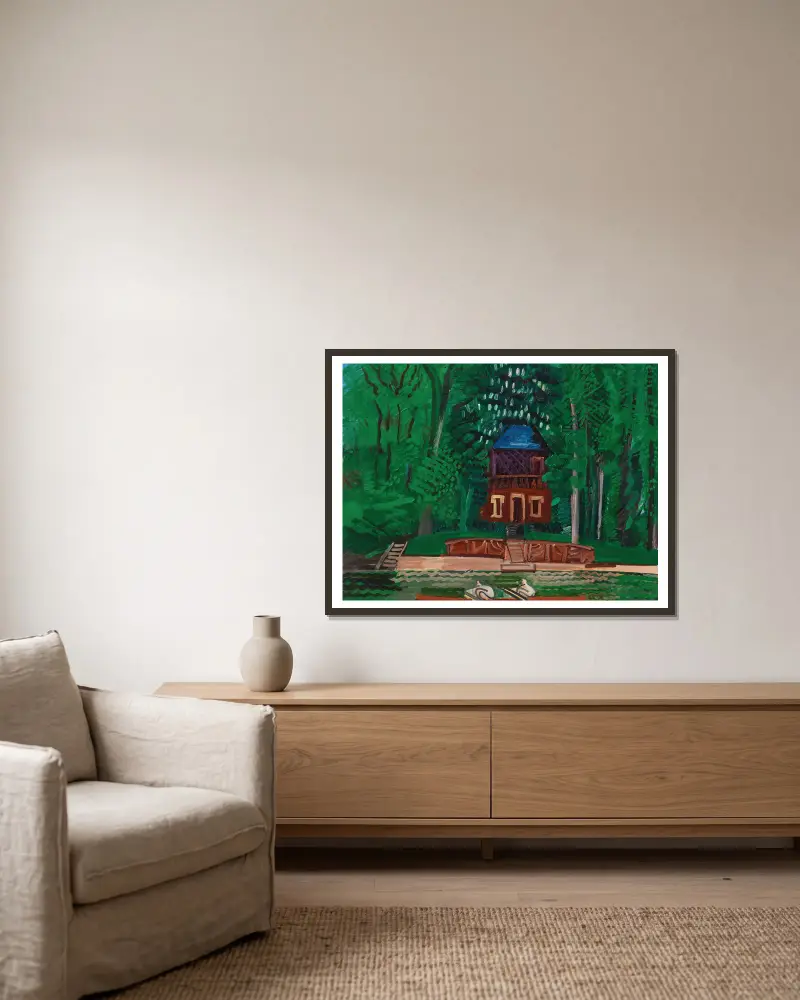 Les canotiers sur la Marne av Raoul Dufy inramad på en vägg