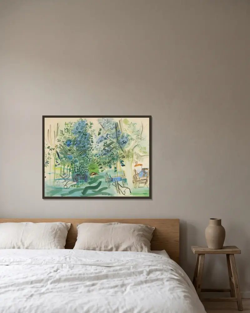Kärrorna i Montsaunès av Raoul Dufy inramad på en vägg