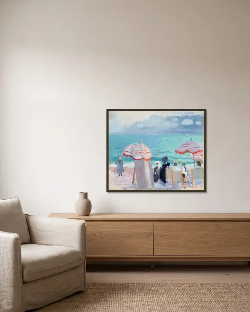 Parasollen av Raoul Dufy inramad på en vägg