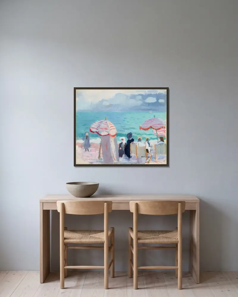 Parasollen av Raoul Dufy inramad på en vägg
